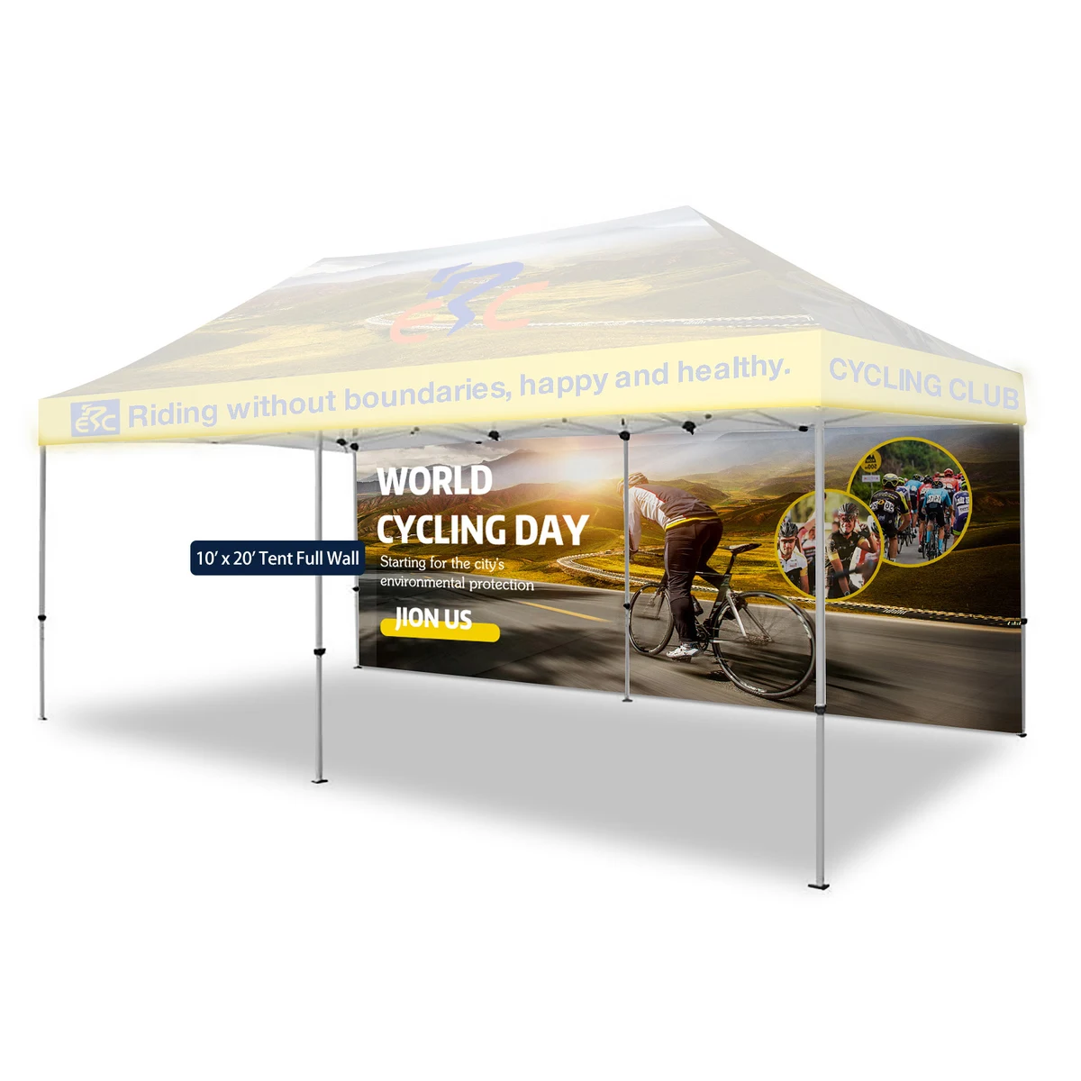 20' Full Color Custom Printed Tent Back Wall 1