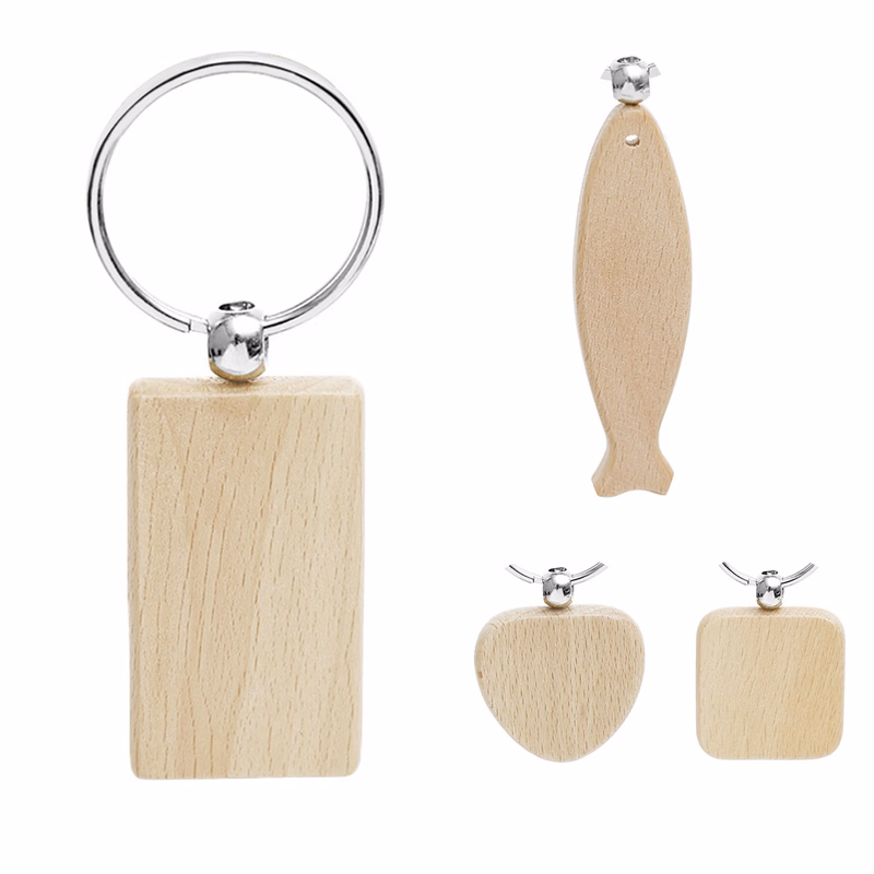 Wooden Circular Key Chain
