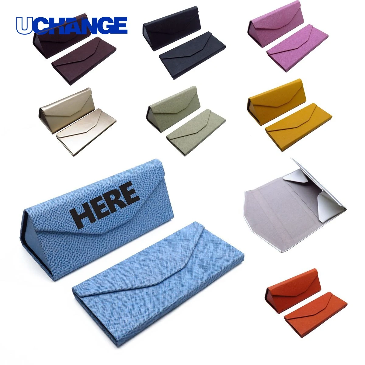 Eyewear Candy-Colored Triangular Folding Eyeglass Case Organizer 1