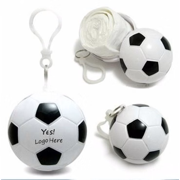 Raincoat packed in soccer ball