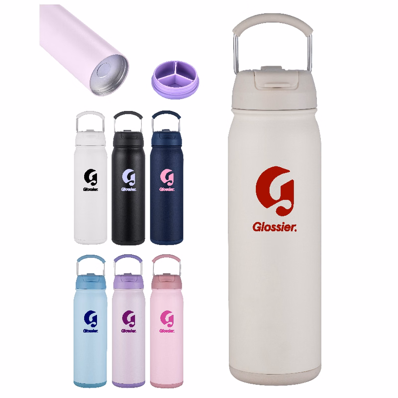 Union Printed - 24 oz.Vacuum Bottle 2 in 1 Dual Use Lid w/ Carry Handle