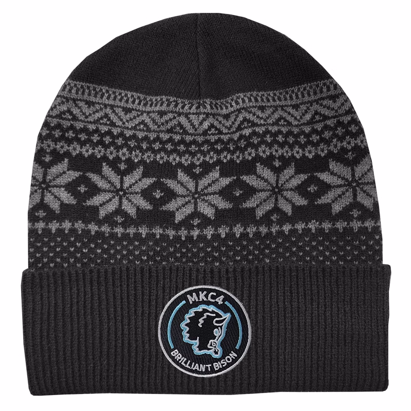 Winter Snowflake Knit Rolled Beanie Cap