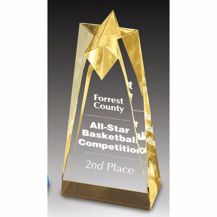 10" Gold Sculpted Star Acrylic Award