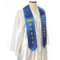 60" Royal Blue Custom Graduation Stole 1