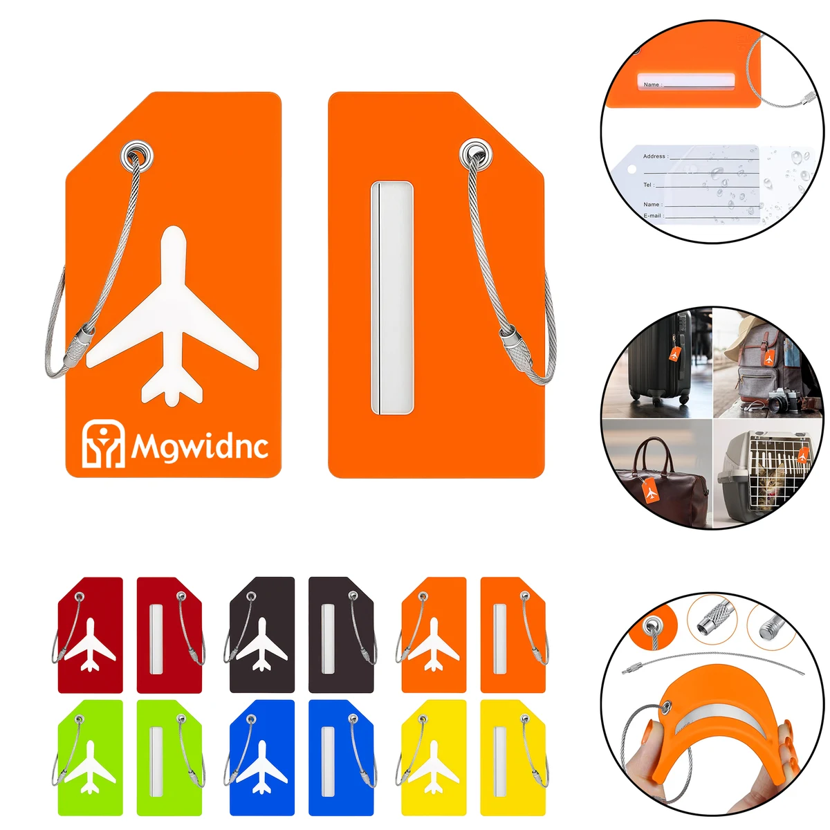 Silicone Luggage Tag for Travel - 2x3.5" Name Card Holder 1