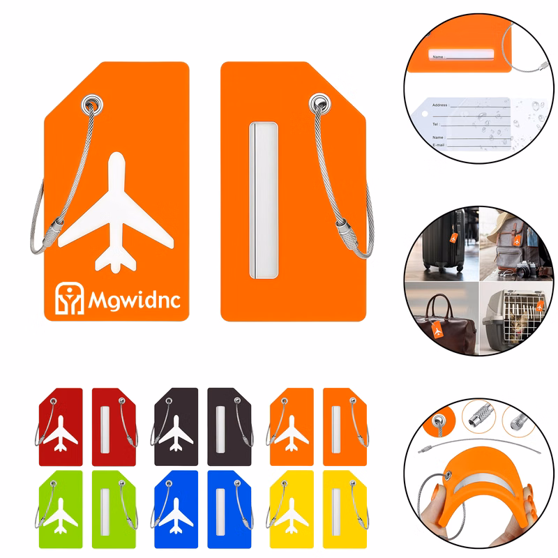 Silicone Luggage Tag for Travel - 2x3.5" Name Card Holder