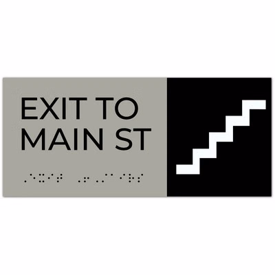 USA Made ADA Braille Directional Wall Sign Plaque