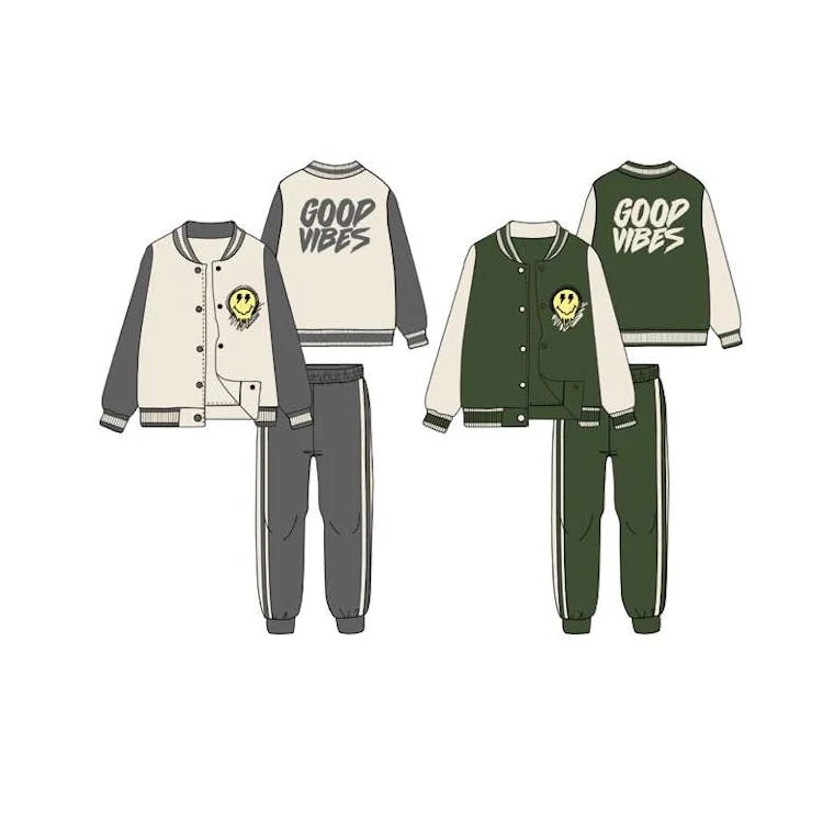 Boys' Fleece Jacket and Pant Set Gray/Green 2-4 1