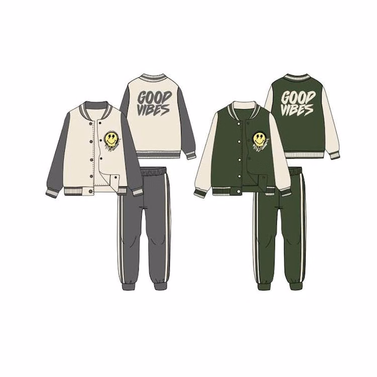 Boys' Fleece Jacket and Pant Set Gray/Green 2-4