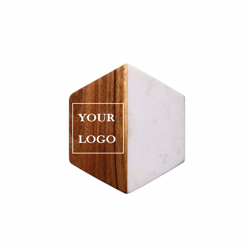 Hexagon Wood Marble Coasters