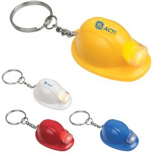 Mini Hard Hat Keychain with LED Light 1