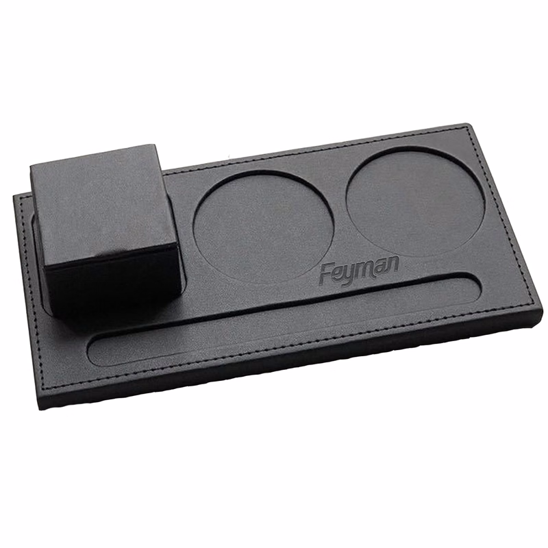 PU Leather Three-Hole Cup Coaster w/ Pen Slot
