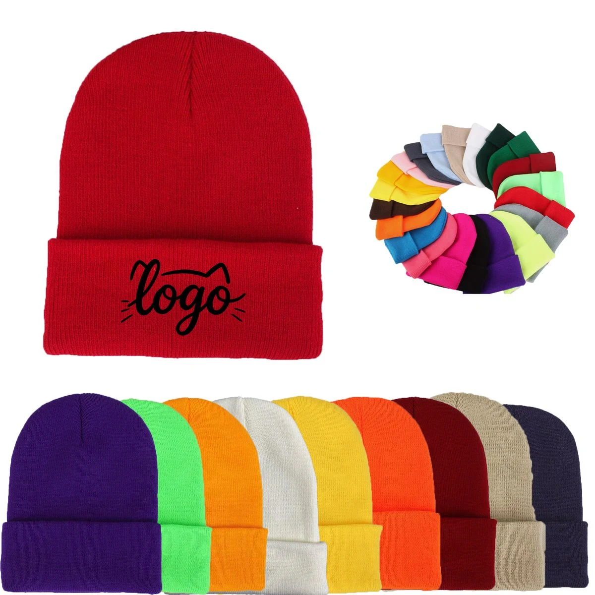 Solid Color Knit Pull-On Beanie for Everyday Warmth 1