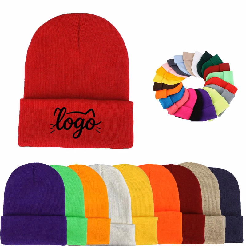 Solid Color Knit Pull-On Beanie for Everyday Warmth