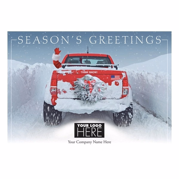 Snow Driven Holiday Logo Cards