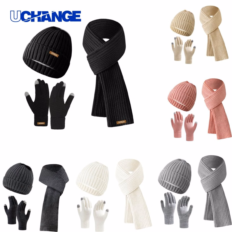 Knit Scarf Gloves Set