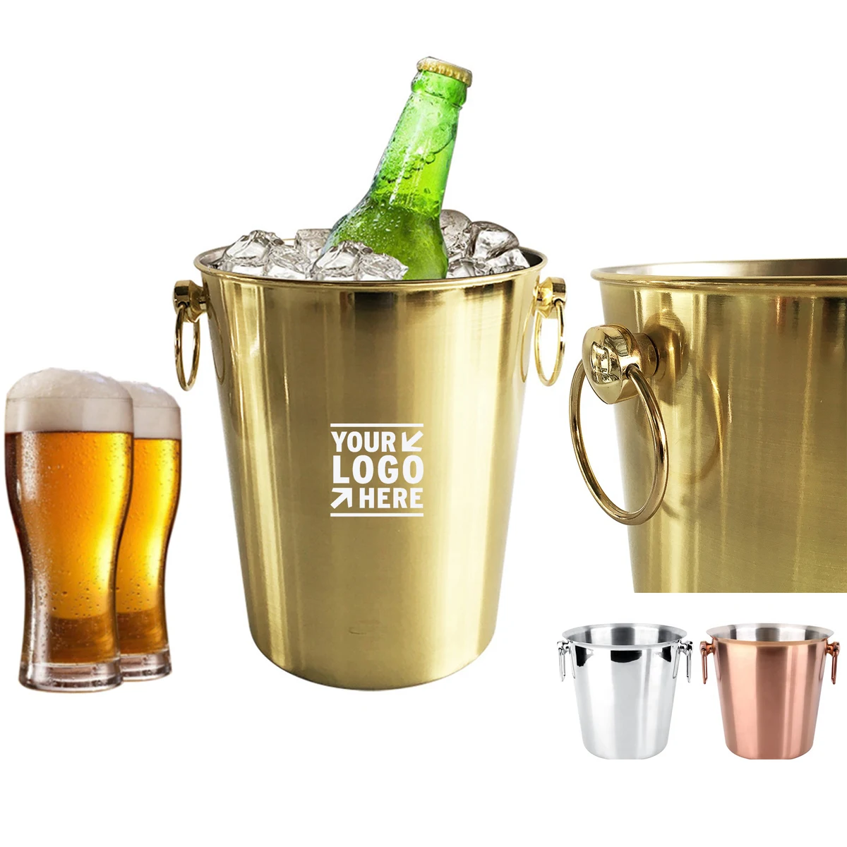 4.5L Stainless Steel Ice Bucket with Handgrip 1