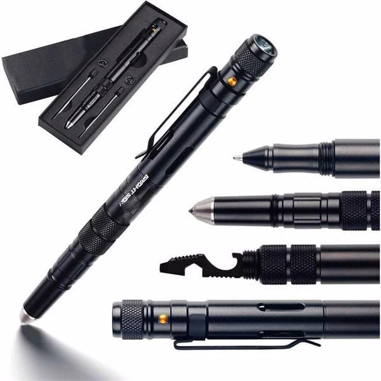 Multifunction Tactical Ballpoint Pen with LED Flashlight