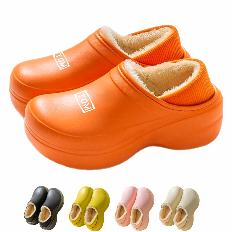 Elevated and thickened women's home leisure cotton slippers