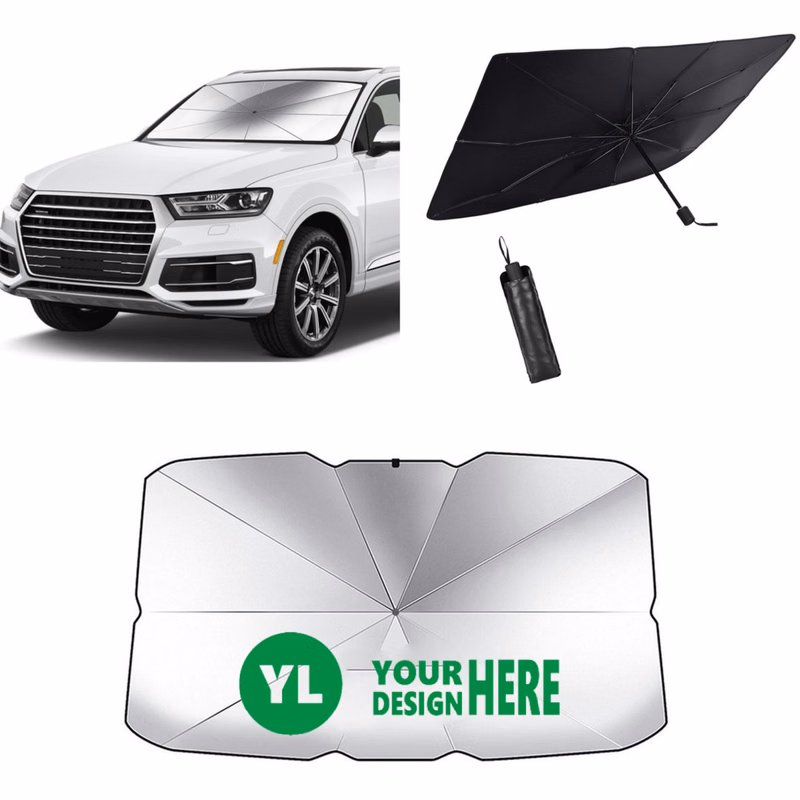 55" Foldable Car Windshield Umbrella Style Sun Shade