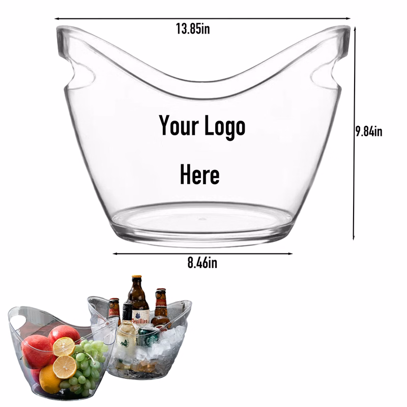 8L Transparent Home-Use Wine Ice Bucket
