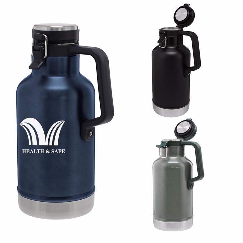 32 oz Double Wall Insulated Vacuum Flask w/ Handle