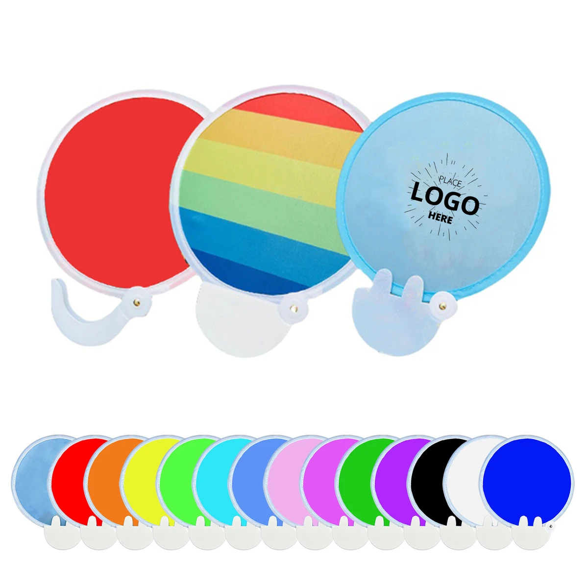 Custom Folding Flying Disc Hand Fan 1