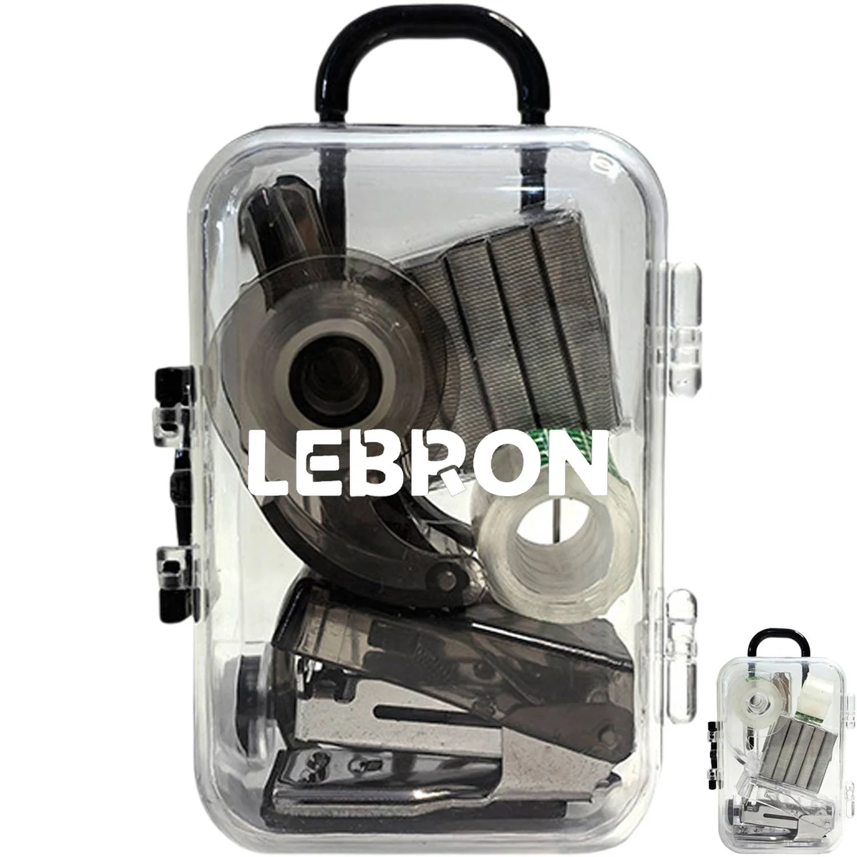 Portable Transparent Mini Trolley Office Supplies Set 1