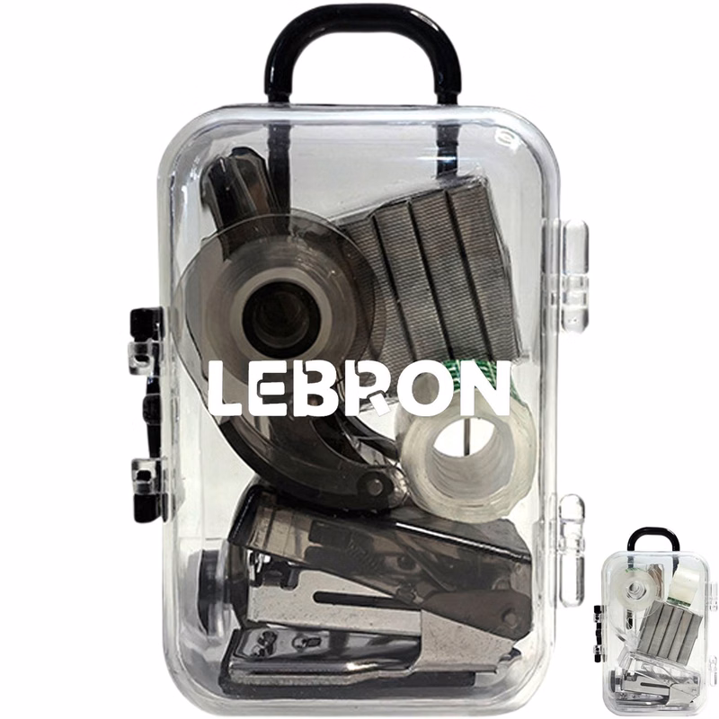 Portable Transparent Mini Trolley Office Supplies Set
