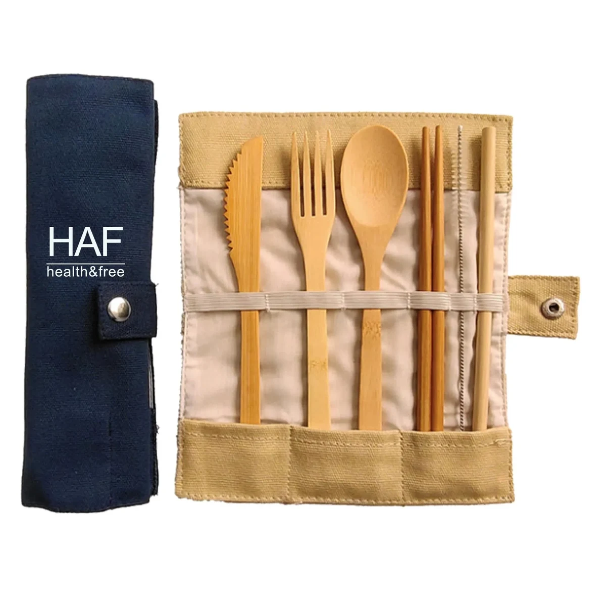 Bamboo Cutlery Set with Cloth Bag 1