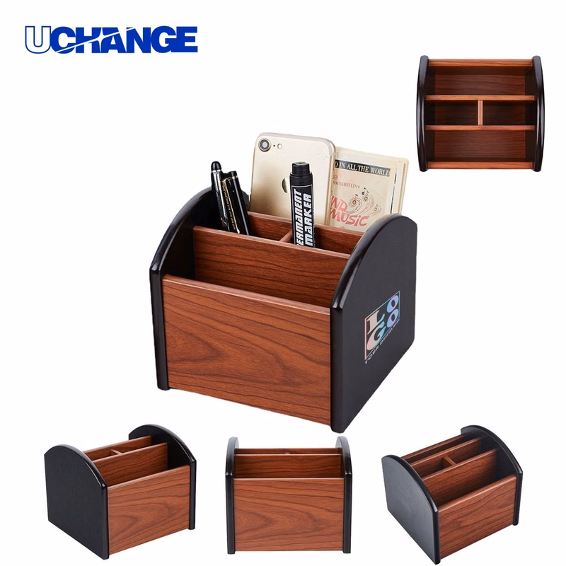 Wooden Desk Pen Holder
