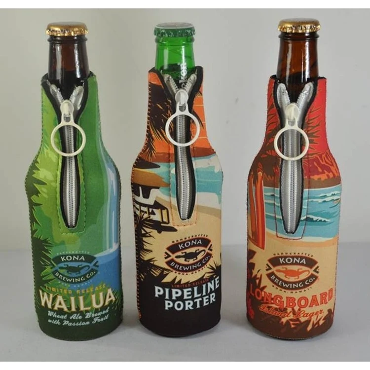 Neoprene Beer Bottle Cooler Cover Case, custom koozie with logo imprint 1