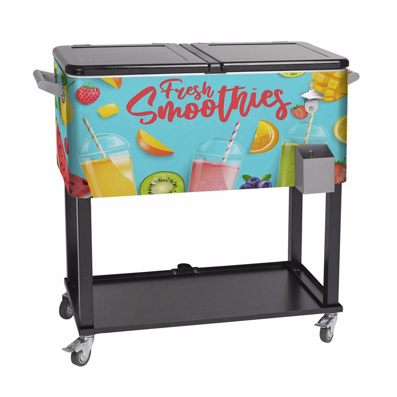 Rolling Cooler Vending Cart, Wrap Graphic