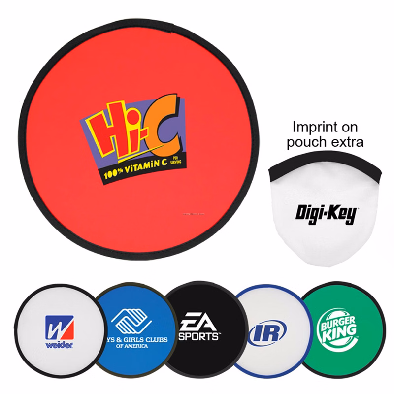10" Fold Up Flying Disc w/ Pouch Printed