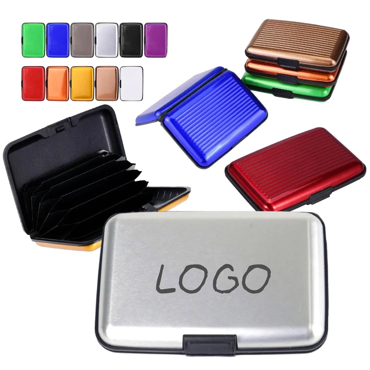 Metal Briefcase Card Holder 1