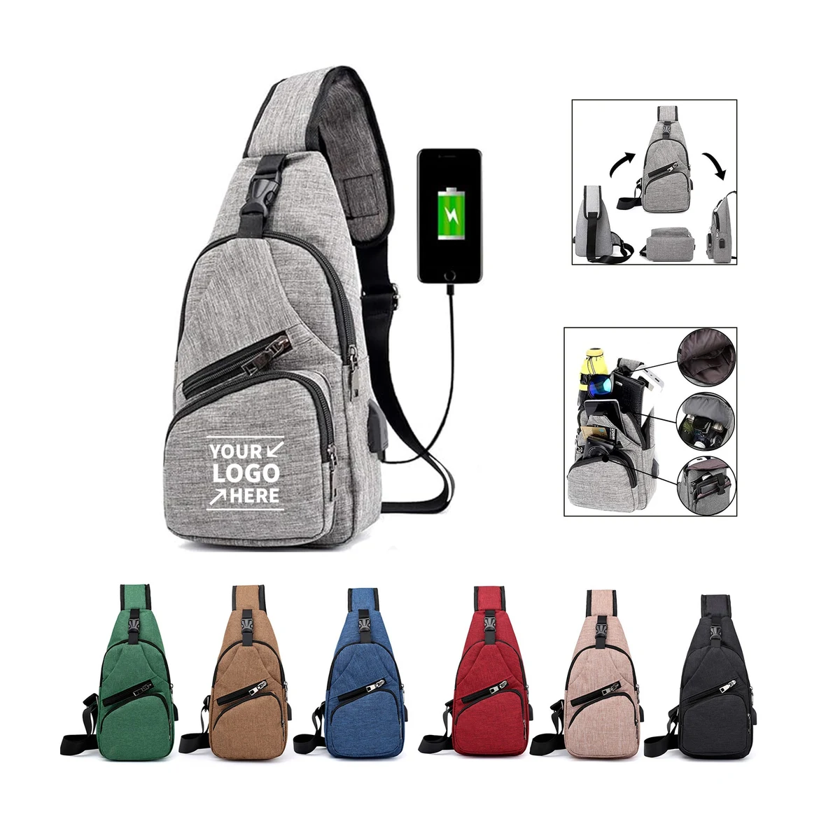 Crossbody Bag with USB Charging Port 1