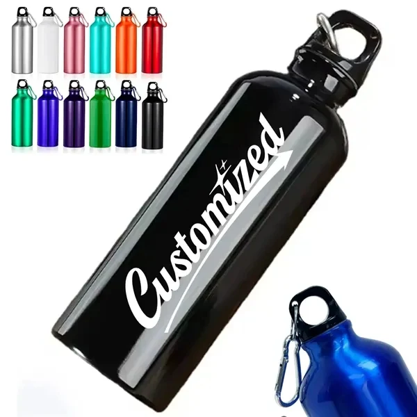 Custom 20 oz Slim Aluminum Sports Bottle with Loop Cap — Active Lifestyle Hydration, custom water bottle with logo imprint 1