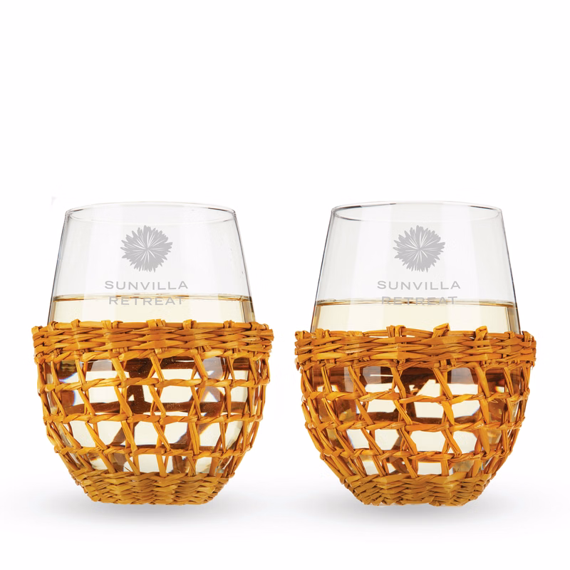 Twine Living® Island Stemless Wine Glass, set of 2