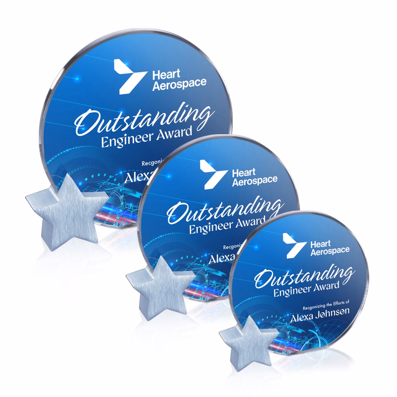 Verdunn VividPrint™ Award - Starfire/Silver Star