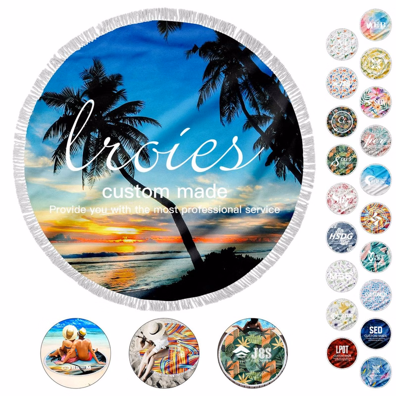 Full Color Printed Round Beach Towel