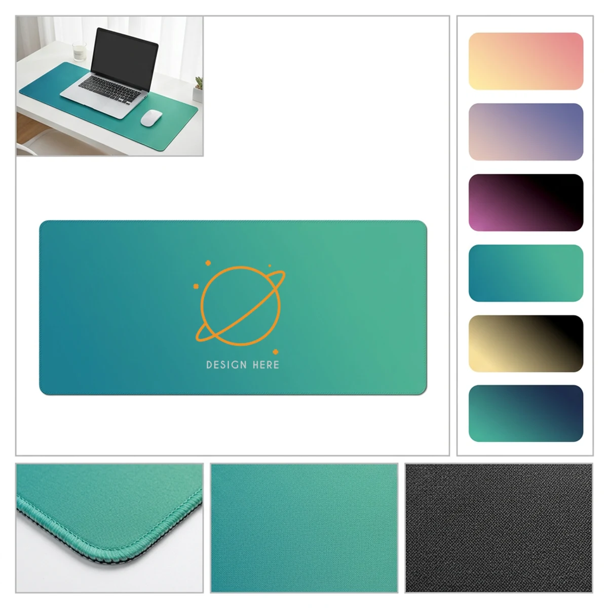 Extended Non-Slip Rubber Base Desk Mat 1