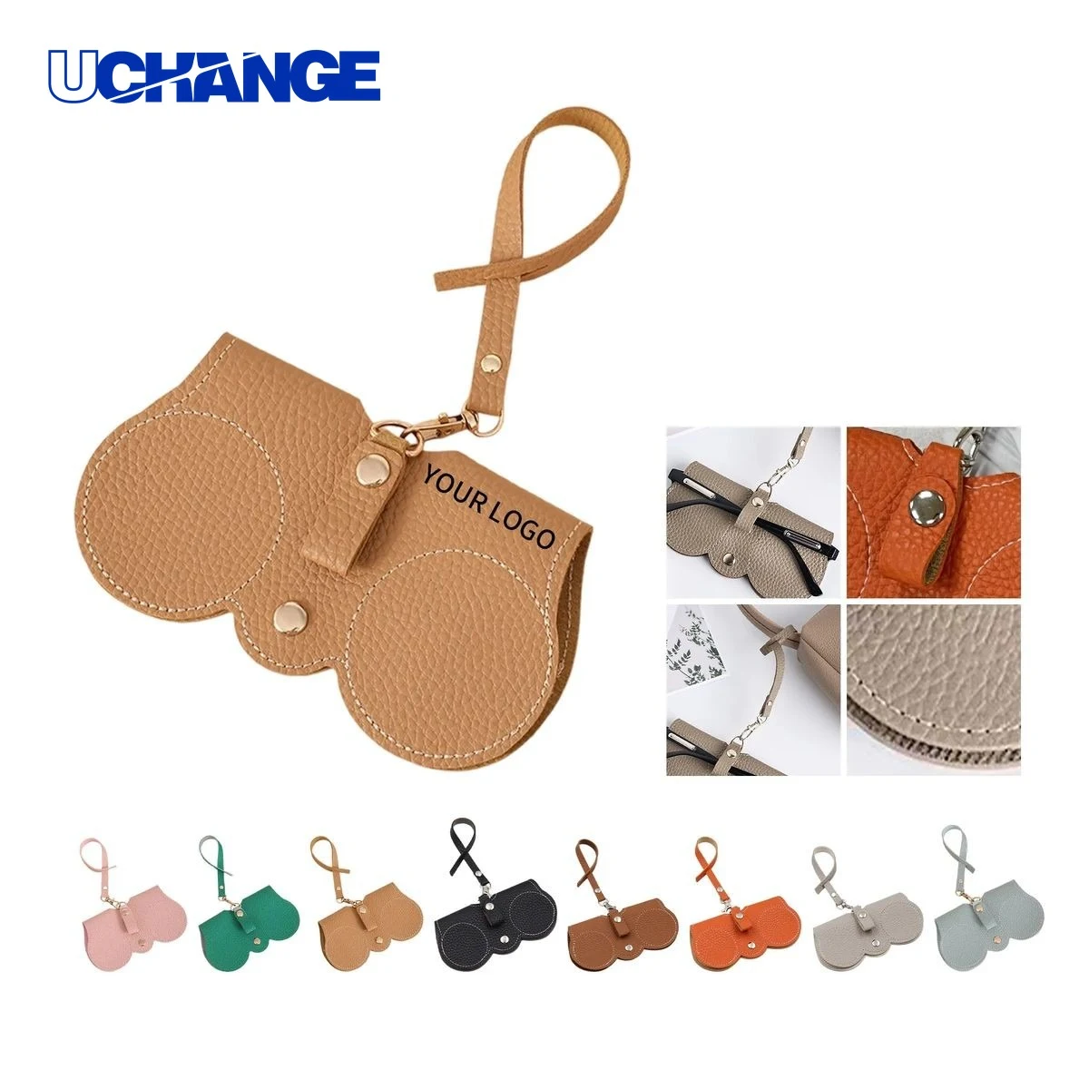PU Leather Glasses Case Organizer with Suede Lining 1