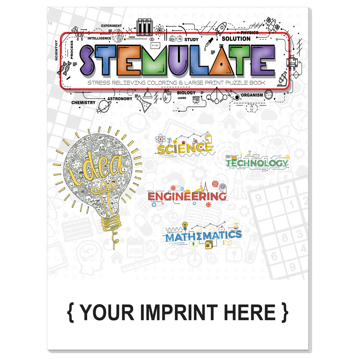 STEMulate - Adult Coloring and Large Print Puzzle Book Combo 1