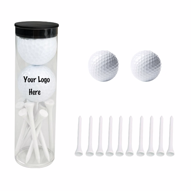 White Wooden Golf Tees And Gift Balls Customizable With Logo