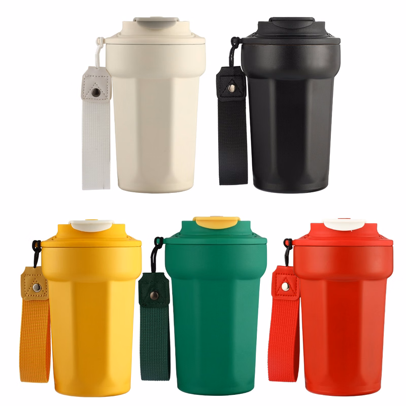 15 oz Vacuum Insulated Cup W/ Handle Strap