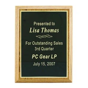 Classic Oak Finish Plaque (6"x8") 1