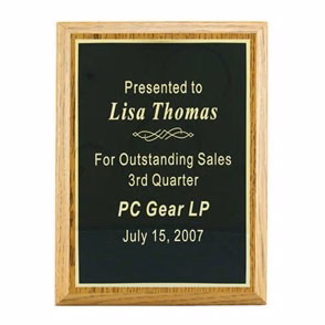 Classic Oak Finish Plaque (6"x8")