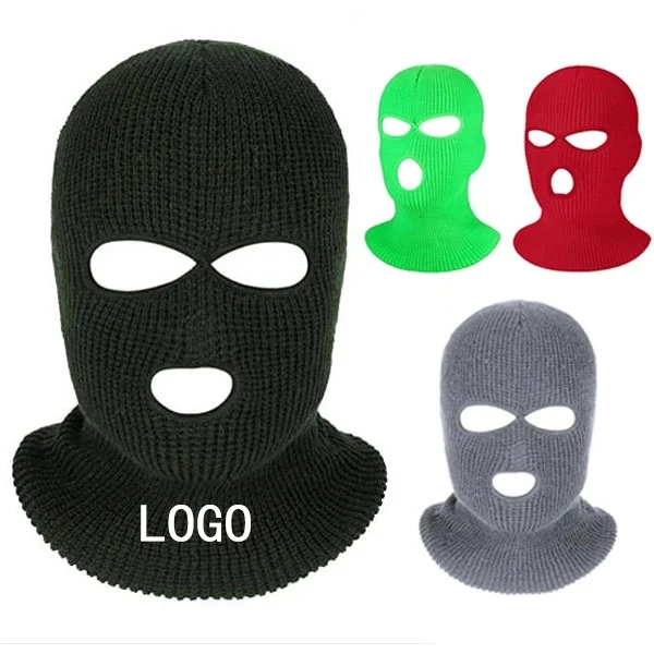 3-Hole Balaclava Knitted Full Face Ski Cover Mask 1