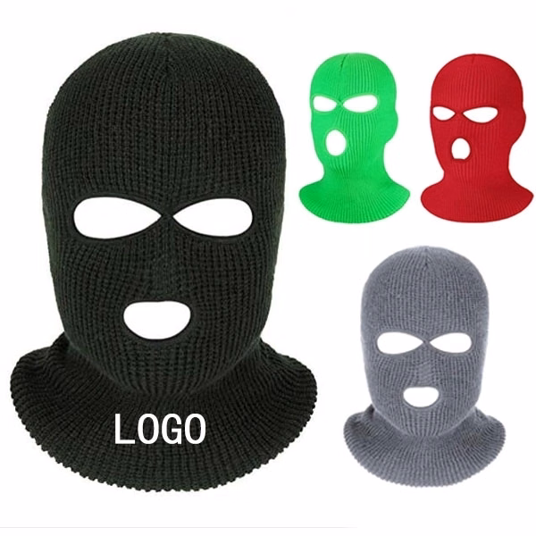 3-Hole Balaclava Knitted Full Face Ski Cover Mask