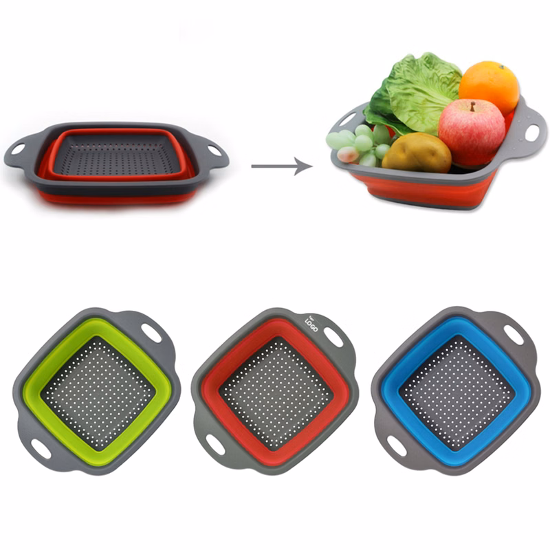 Large Square Collapsible Silicone Strainer